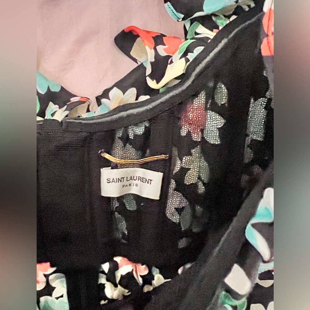 Saint Laurent Floral Off Shoulder top